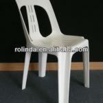 Armless White Plastic Chair