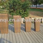 aluminum simple PE rattan 4pcs pot