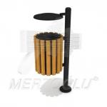 Outdoor Litter Bin Metal - Wooden-MBK-147a