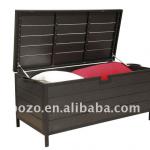 Santiago Black Polywood Storage Ottoman outdoor wicker cushion box BZ-X001
