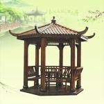 Shentop Outdoor Garden Solid Wooden Pavilion, Hexagonal Outdoor Gazebo JPQ003