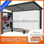 outdoor stainless steel bus stop with AD board