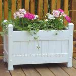 Rectangular wood white planter box