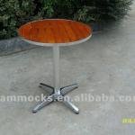 Ash table top with alu rim and vanish treatment, aluminum column and base with 4kgs weight