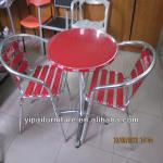 hot sale logo printed outdoor red sex aluminum chair and red table YC001A YT1A