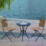 garden patio furniture, mosaic tile tabletop,modern leisure outdoor bistro coffee table chair set