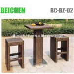 outdoor rattan bar set furniture