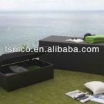 PE rattan cushion storage box for outdoor furniture