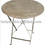 home and garden antique chic wood and metal table