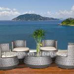 graceful hollow-out rattan single sofa and coffee table