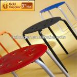 2013 Simple Round Plastic Stool with Painted or Chromed Legs