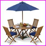 Wooden Garden Furniture,Hardwood Round Folding Tables And Chiars,Hardwood Sienna Round Folding Table &amp; 4 Sienna Chairs-TPR-WS005F