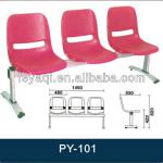 High density cheap price 3-seater plastic public waiting bench chair YA-PY101