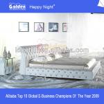 Popular style top leather beds made in vietnam 2819#