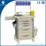 BT-AY003 Movable Hospital ABS Anesthesia Cart With 5 Drawers medical furniture