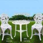 Outdoor Furniture Set with rose flower pattern at the table top &amp; chair backrest-HNTC002B