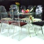 Acrylic perspex dining Table and Chairs,