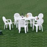 HNT328 Plastic Outdoor Furniture,outdoor furniture set,garden furniture for 6 persons with umbrella hole