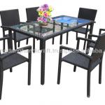 outdoor meeting table and chairs set made by PE rattan, PE rattan furniture for small conference, Vietnam PE rattan