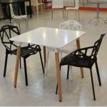 modern plastic dining table set-DS-2032