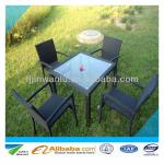 Offer hot selling pe rattan furniture dining room table and chair stackable rattan chair