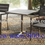square plastic wood dining table and chairs for garden