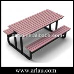 Outdoor Wood Table and Bench Metal Frame