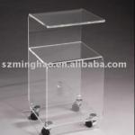 Acrylic corner table trolley display