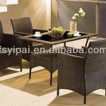 rattan aluminium garden chairs outdoor table glass-YPS057
