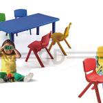 Lovely knock down folding kids table wuth six seats-DN-K-02