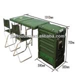 Plastic military command foldable table desk with chairs