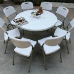 Plastic Folding Table with steel folding legs,foldable table,plastic round table