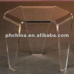 MA-272 Hexagonal 3-legged clear acrylic furniture table and chair