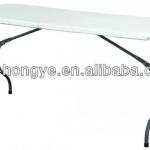 180cm white blow mould cheap plastic folding table for sale(hdpe,folding in half,outdoor and indoor)