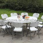 6 feet plastic restaurant round folding table(blow mold,outdoor)-HY-R180
