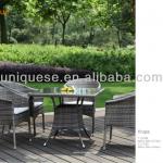 Krupa alum wicker table and chair outdoor furniture glass coffee table 5pcs/set-U1399&amp;U1130