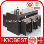 Wicker furniture, Factory Manufacturer Direct Wholesale, Rattan Bar Set (6 Barstools + 1 Table)