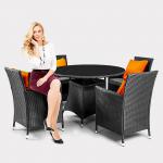 dining set table and chair on promotion(AN-852BK)rattan outdoor furniture-AN-852BK