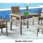 UGO furniture italian luxury furniture wicker table with 4 chairs set UGO-C115