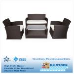 4pcs brown outdoor rattan furniture