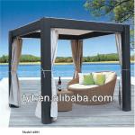 Hot Sell Cheap Stable PE Rattan Iron Roof Gazebo All Weather