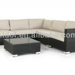 Black garden wicker furniure L shape sectional sofa-STS-1104