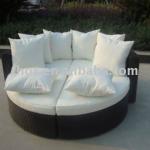 Rattan round soft sofa bed