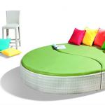 colorful sectional rattan wicker sun bed, moon bed-MT-S-4061