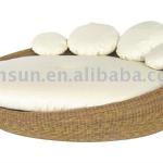 rattan round double bed