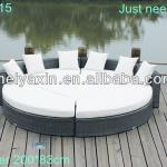 MS-6015 PE Rattan KD 5 PCS round bed