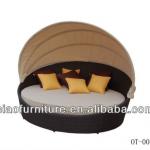 rattan outdoor garden furniture wicker round sun bed