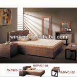 Modern bunk double bed designs with upholstered headboard