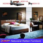 Fashionable rattan double bed designs-HC311-16