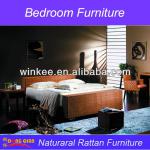 Fashionable rattan wood bed